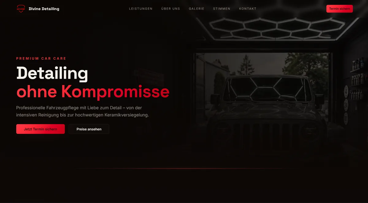 Divine Detailing Website Vorschau